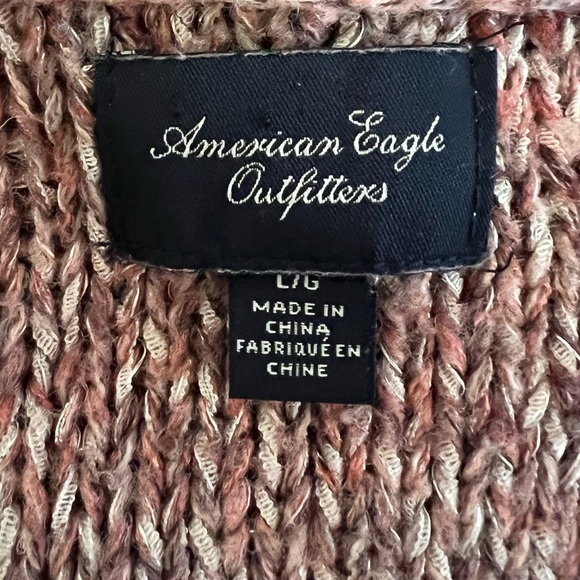 American Eagle Outfitters Pink Metallic Ombré Knit Cowl Neck Sweater Size Large - Picture 5 of 6